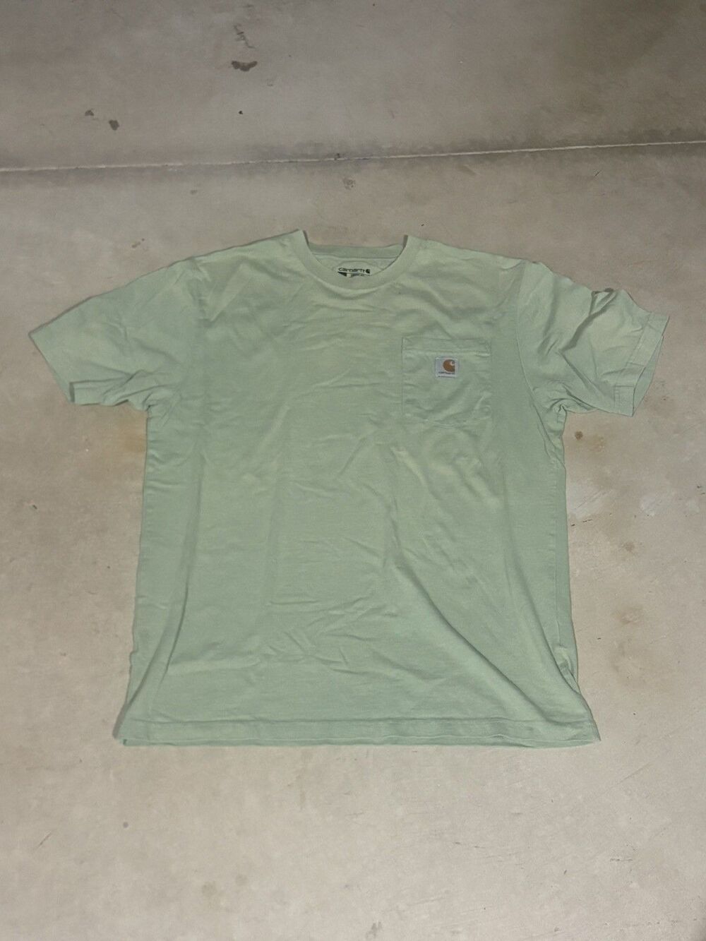 Carhartt Loose Fit K87 GA0 Men's Medium Short Sleeve T-Shirt Green W/Pocket Soft